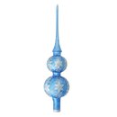 Krebs Glas Lauscha Christbaumspitze Blau Eislack mit...