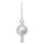 Krebs Glas Lauscha Christbaumspitze Silber mit Schneesternen 28 cm