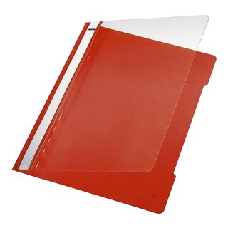 Leitz 4191 Schnellhefter - A4, langes Beschriftungsfeld, PVC, hellrot