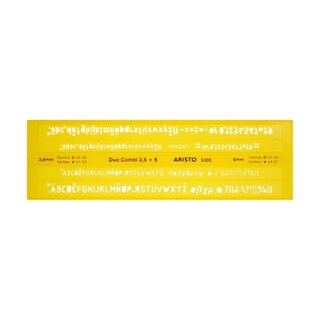Aristo ISONORM-Schriftschablone Duo Fineliner, gerade (Mittelschrift), 0,35/0,5 mm