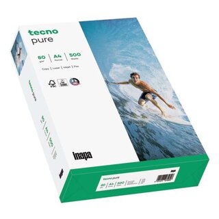 TECNO Kopierpapier Pure - A4, 80 g/qm, weiß, 500 Blatt