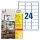 Avery Zweckform® L4773-100 Folienetiketten - 63,5 x 33,9 mm, weiß, 2400 Etiketten, permanent, wetterfest