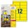 Avery Zweckform® L6107-20 Folienetiketten - 99,1 x 42,3 mm, gelb, 240 Etiketten, wiederablösbar, wetterfest