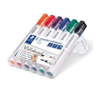 Staedtler® Lumocolor® 351 whiteboard marker - Rundspitze, 6 Farben sortiert