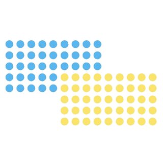 Franken Moderationsklebepunkt, Kreis, 19 mm, blau und gelb, 500 Stück je Farbe