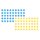 Franken Moderationsklebepunkt, Kreis, 19 mm, blau und gelb, 500 Stück je Farbe