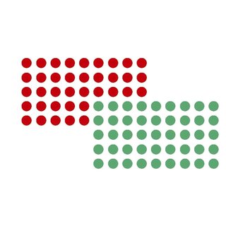 Franken Moderationsklebepunkt, Kreis, 19 mm, rot und grün, 500 Stück je Farbe