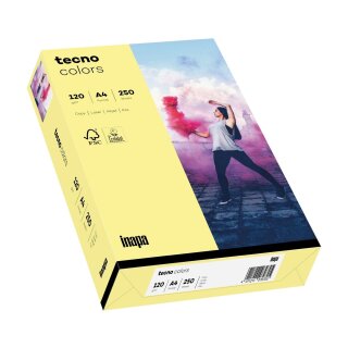 TECNO Multifunktionspapier tecno® colors - A4, 120 g/qm, hellgelb, 250 Blatt