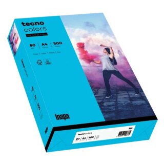 TECNO Multifunktionspapier tecno® colors - A4, 80 g/qm, blau, 500 Blatt