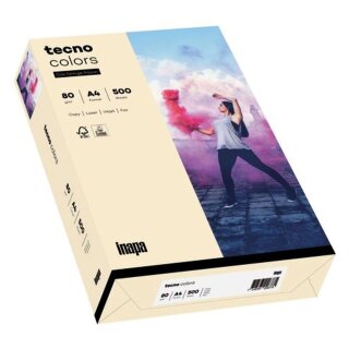 TECNO Multifunktionspapier tecno® colors - A4, 80 g/qm, hellchamois, 500 Blatt