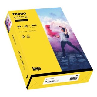 TECNO Multifunktionspapier tecno® colors - A4, 80 g/qm, intensivgelb, 500 Blatt