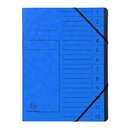 EXACOMPTA Ordnungsmappe - 12 Fächer, A4, Karton, blau