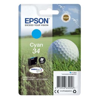 EPSON® Original Epson Tintenpatrone cyan (C13T34624010,T346240,34,T3462,T34624010)