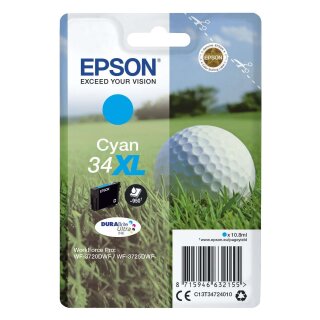 EPSON® Original Epson Tintenpatrone cyan (C13T34724010,T347240,34XL,T3472,T34724010)