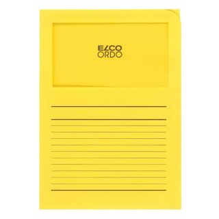 ELCO Sichtmappen Ordo classico - gelb, 120g, 10 Stück, Sichtfenster und Linien