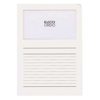 ELCO Sichtmappen Ordo classico - weiß, 120g, 10 Stück, Sichtfenster und Linien