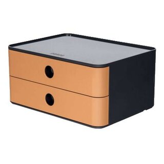 HAN SMART-BOX ALLISON Schubladenbox - stapelbar, 2 Laden, dark grey/caramel brown