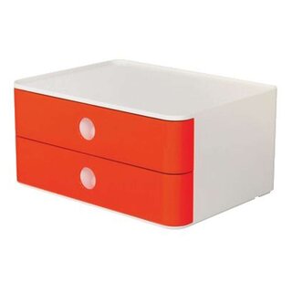 HAN SMART-BOX ALLISON Schubladenbox - stapelbar, 2 Laden, snow white/cherry red