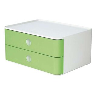 HAN SMART-BOX ALLISON Schubladenbox - stapelbar, 2 Laden, snow white/lime green