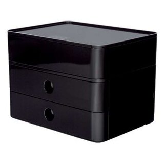 HAN SMART-BOX PLUS ALLISON Schubladenbox mit Utensilienbox - stapelbar, 2 Laden,  jet black/jet black