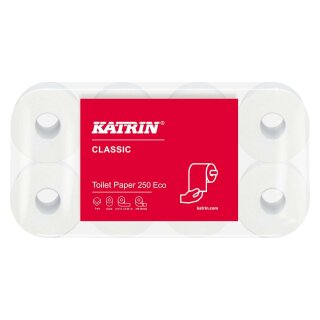 KATRIN® Toilettenpapier Classic Eco - 3-lagig, weiß, 8 Rollen à 250 Blatt