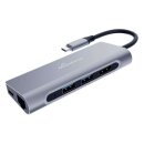 MEDIARANGE USB-Hub 1:6 silber