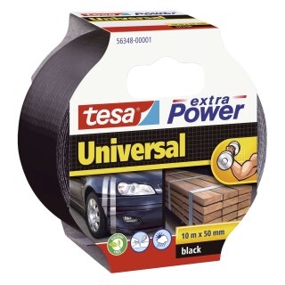 tesa® Gewebeklebeband extra Power Universal, 10 m x 50 mm, schwarz