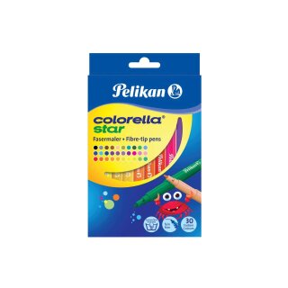 Pelikan® 814546 Fasermaler Colorella® Star - 0,6 mm, Faltschachtel 30 Farben sortiert