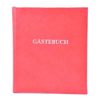 NepaLokta 848R Gästebuch - 21 x 24 cm, mit Wortprägung, rot