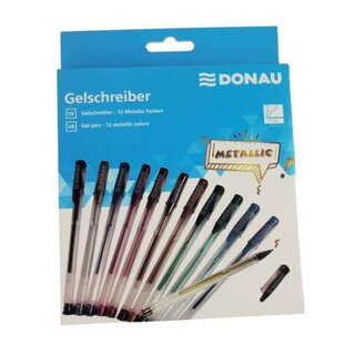 DONAU 5110200-99 Gelschreiber - 12 Farben Metallic, Etui