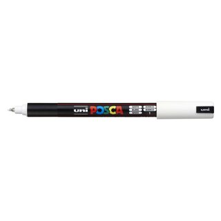 uni POSCA 181701 Marker - 0,7 mm, Spitze fein, weiß
