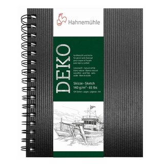 Hahnemühle 10-628288 Skizzenbuch Deko - A4, 140 g/qm, 62 Blatt, schwarz