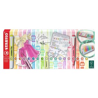 STABILO® 275/18-01-5 Textmarker - swing® cool Pastel - 18er Tischset
