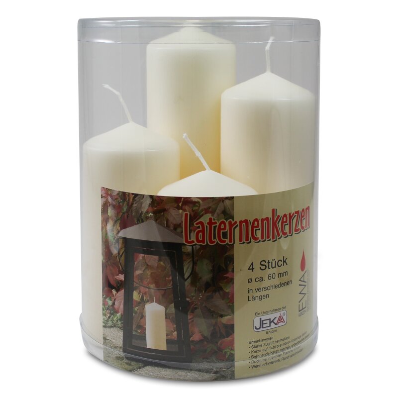 4er Set Kaminkerzen Laternenkerzen ecru Ø ca. 60 mm, 8,49 €