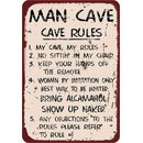 Schild Spruch "Man Cave Cave Rules" 20 x 30 cm...