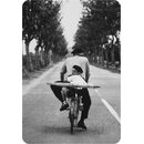 Schild Motiv "Mann und Junge auf Fahrrad Allee"...