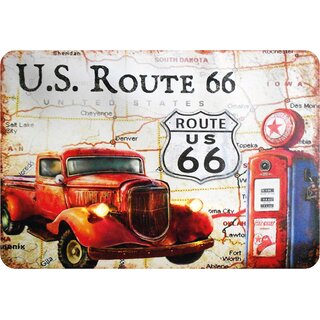 Schild Spruch "U.S. Route 66" 30 x 20 cm Blechschild