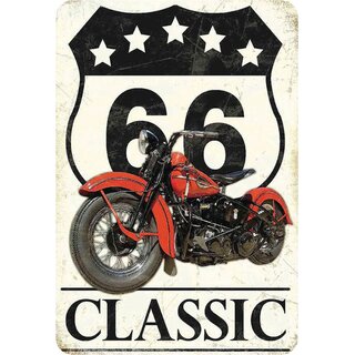 Schild Motiv "Route 66 Classic Morrorad" 20 x 30 cm Blechschild