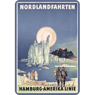 Schild Spruch "Nordlandfahrten" 20 x 30 cm Blechschild