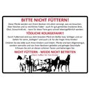 Hinweisschild Text "Bitte nicht füttern!...