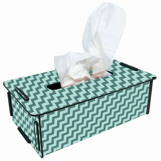 Werkhaus Tissuebox Zick-Zack-Muster Blau