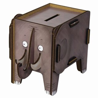 Werkhaus Twinbox (Spardose und Stifteköcher) Elefant Grau