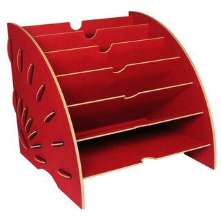 Werkhaus Schreibtischorganizer Rot mit 6 Fächern