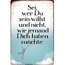 Schild Spruch "Sei wer du sein willst" 20 x 30...