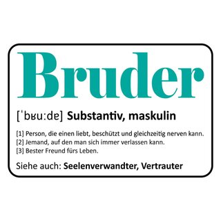 Schild Spruch "Bruder Seelenverwandter, Vertrauter" 30 x 20 cm Blechschild