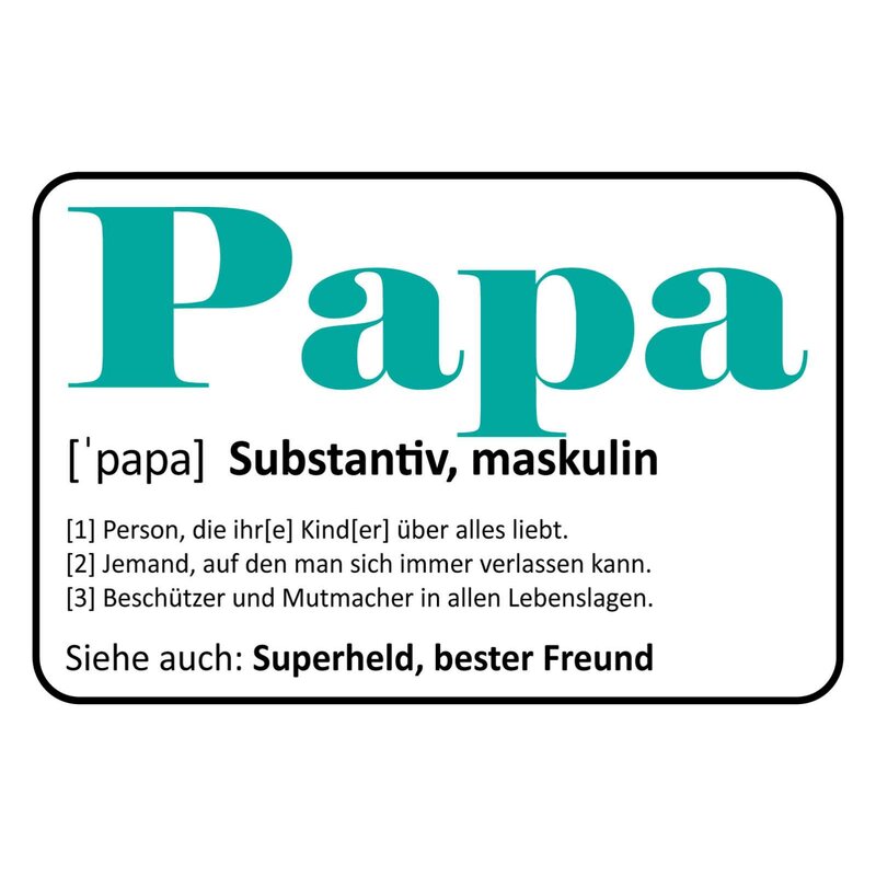 Beste Papa Metallschild Wanddeko 20x30 cm mit Kordel Blechschild Spruch Danke