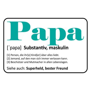 Schild Spruch "Papa Superheld, bester Freund" 30 x 20 cm Blechschild