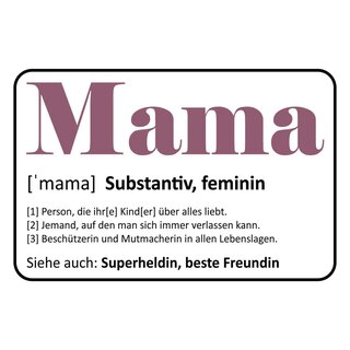 Schild Spruch "Mama Superheldin, beste Freundin" 30 x 20 cm Blechschild