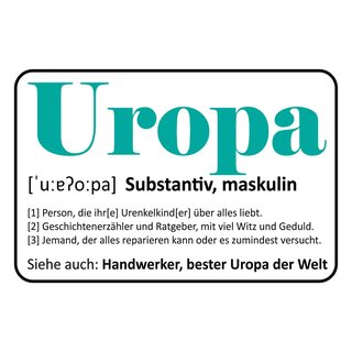 Schild Spruch "Uropa Handwerker, bester Uropa der Welt" 30 x 20 cm Blechschild