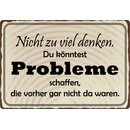 Schild Spruch "Nicht zu viel denken" 30 x 20 cm...